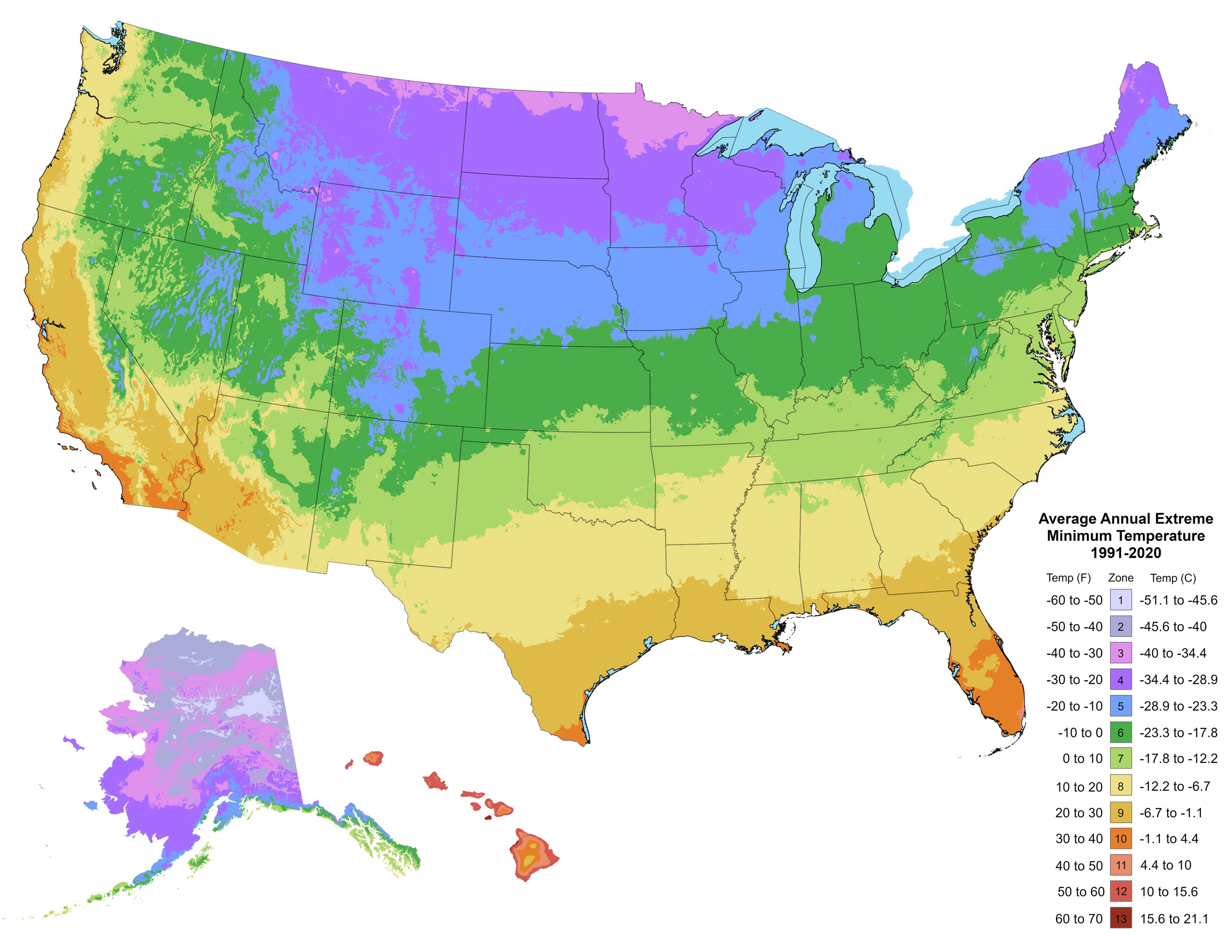 2023 USDA Hardiness Zone Map